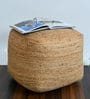 Rectangle Jute Fabric Pouffe in Natural Colour