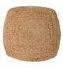 Rectangle Jute Fabric Pouffe in Natural Colour
