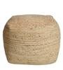 Rectangle Jute Fabric Pouffe in Natural Colour