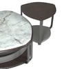 Knox Metal Nesting Coffee Table Set in Grey Finish with White Marble Top 