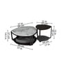 Knox Metal Nesting Coffee Table Set in Grey Finish with White Marble Top 