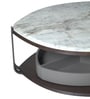 Knox Metal Nesting Coffee Table Set in Grey Finish with White Marble Top 