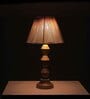 Knoxx Iron Creamish White Table Lamp with Woven Rope Creamish White Shade