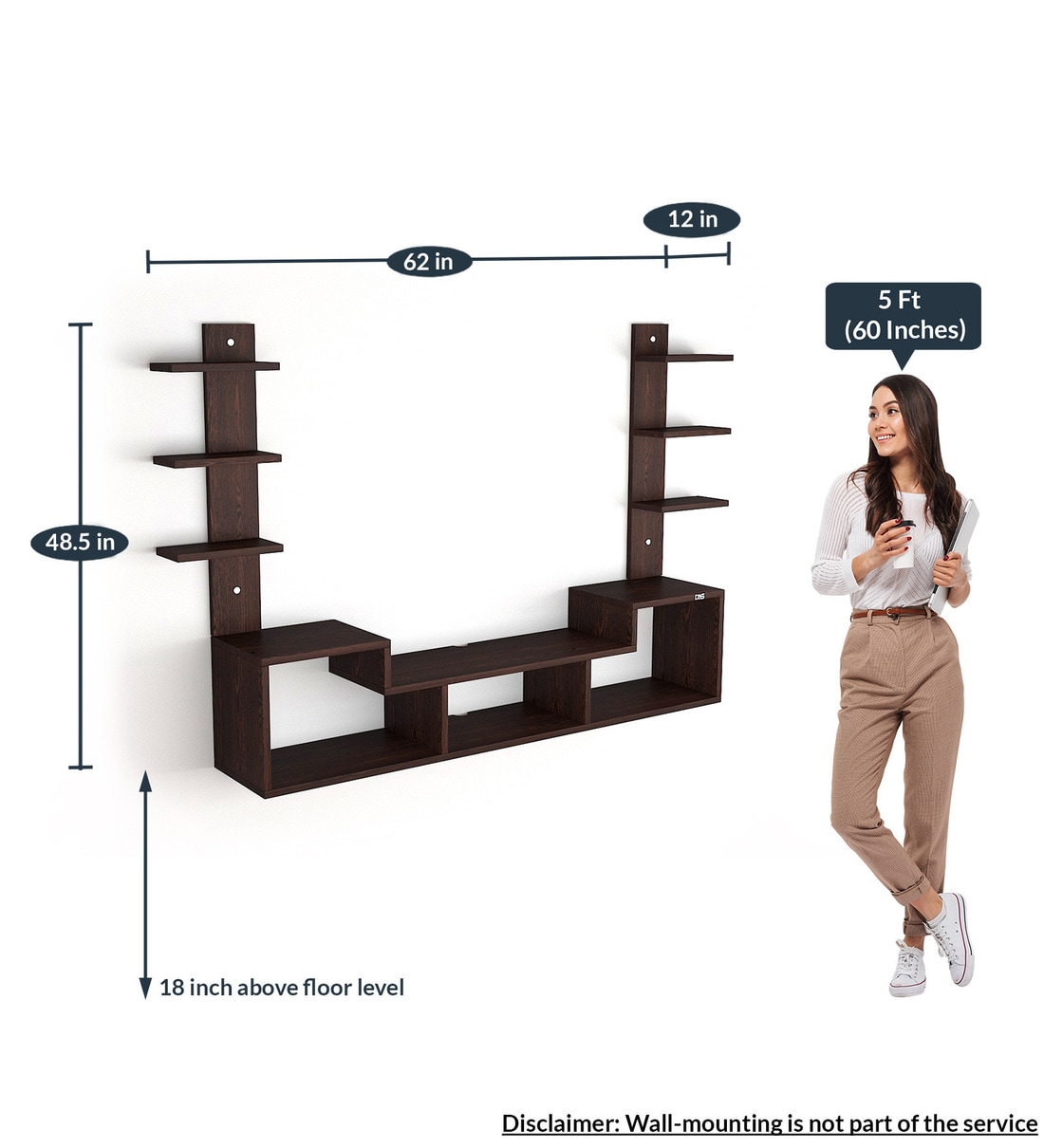 Buy Konrad TV Unit in Flowery Wenge Finish for TVs up to 55 at 52