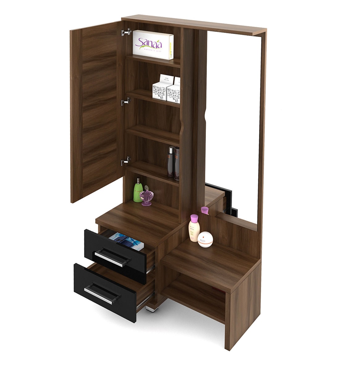 Buy Kosmo Autumn Dressing Table in Walnut Bronze Woodpore Melamine