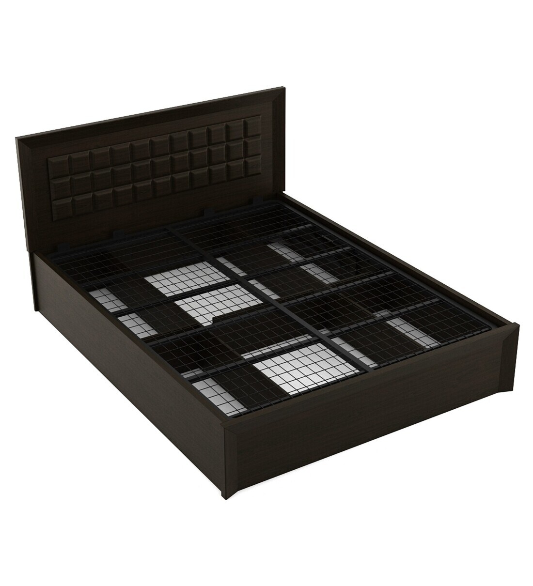 Buy Kosmo Choco Queen Size Bed in Vermont Finish with Hydraulic Storage