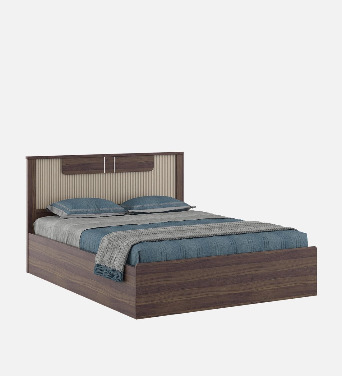 Buy Kosmo Eco King Bed In Lyon Walnut Finish With Hydraulic