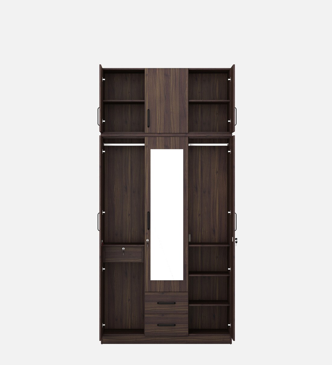 Buy Kosmo Hover 3 Door Wardrobe in Lyon Walnut & Natural Wenge
