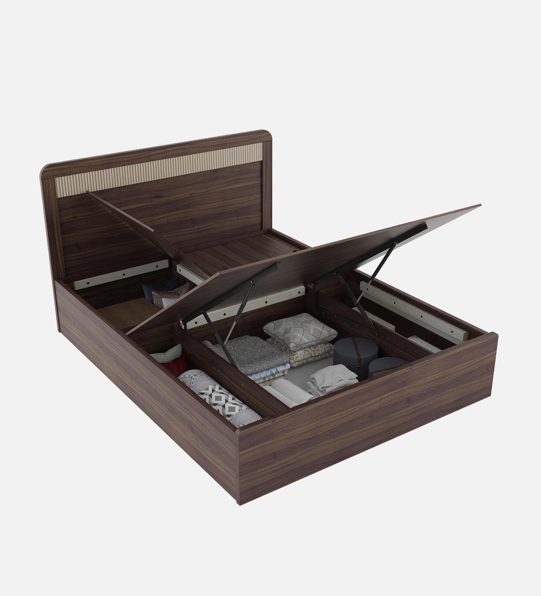 Buy Kosmo Kia King Bed In Lyon Walnut Finish With Lifton and