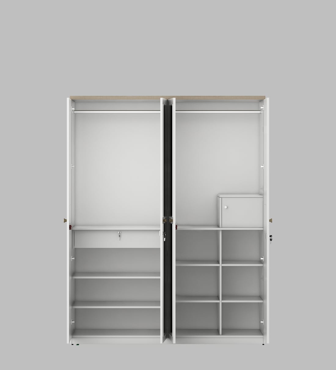 Buy Kosmo Lilly 4 Door Wardrobe With Mirror In Kingston White