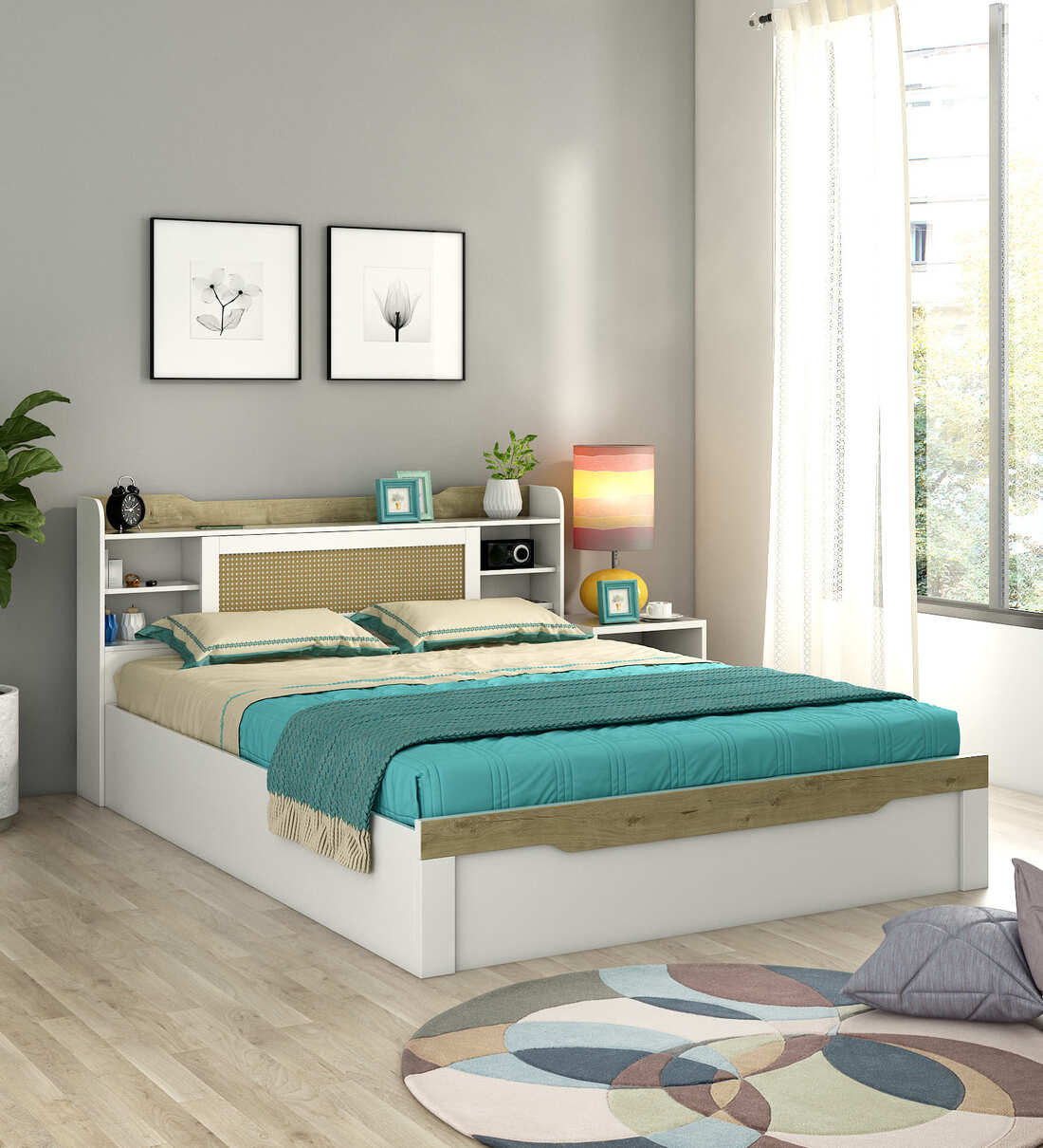 White bed deals pepperfry