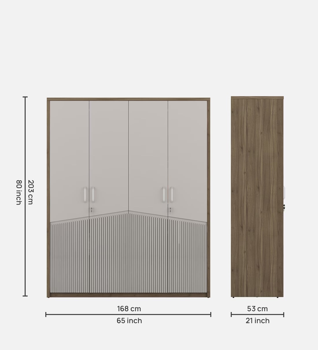 noran Buy Kosmo Nora 4 Door Wardrobe In Lyon Walnut Finish With Drawer