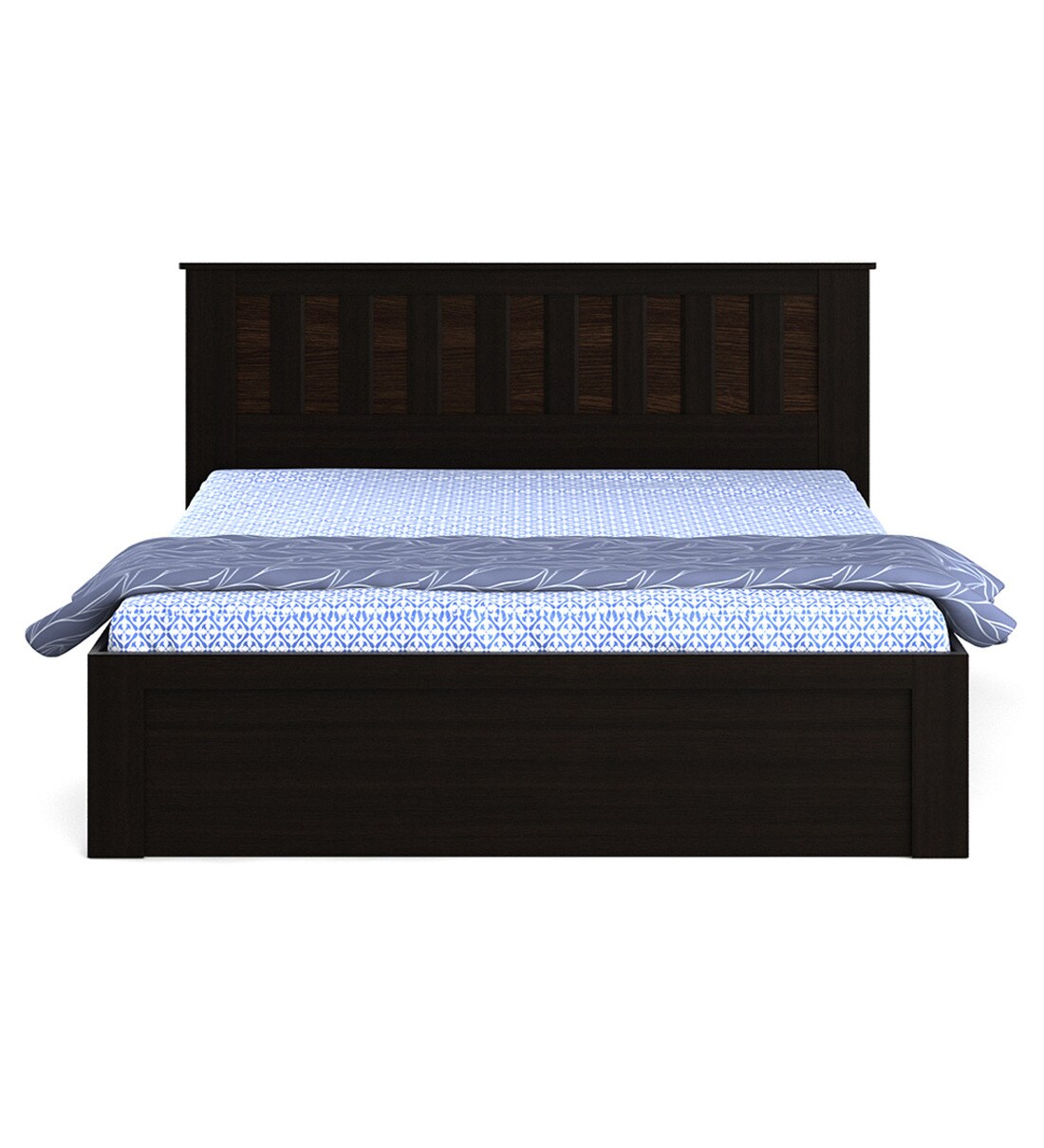 Buy Kosmo Phoenix Queen Size Bed with Storage in Wenge Finish by