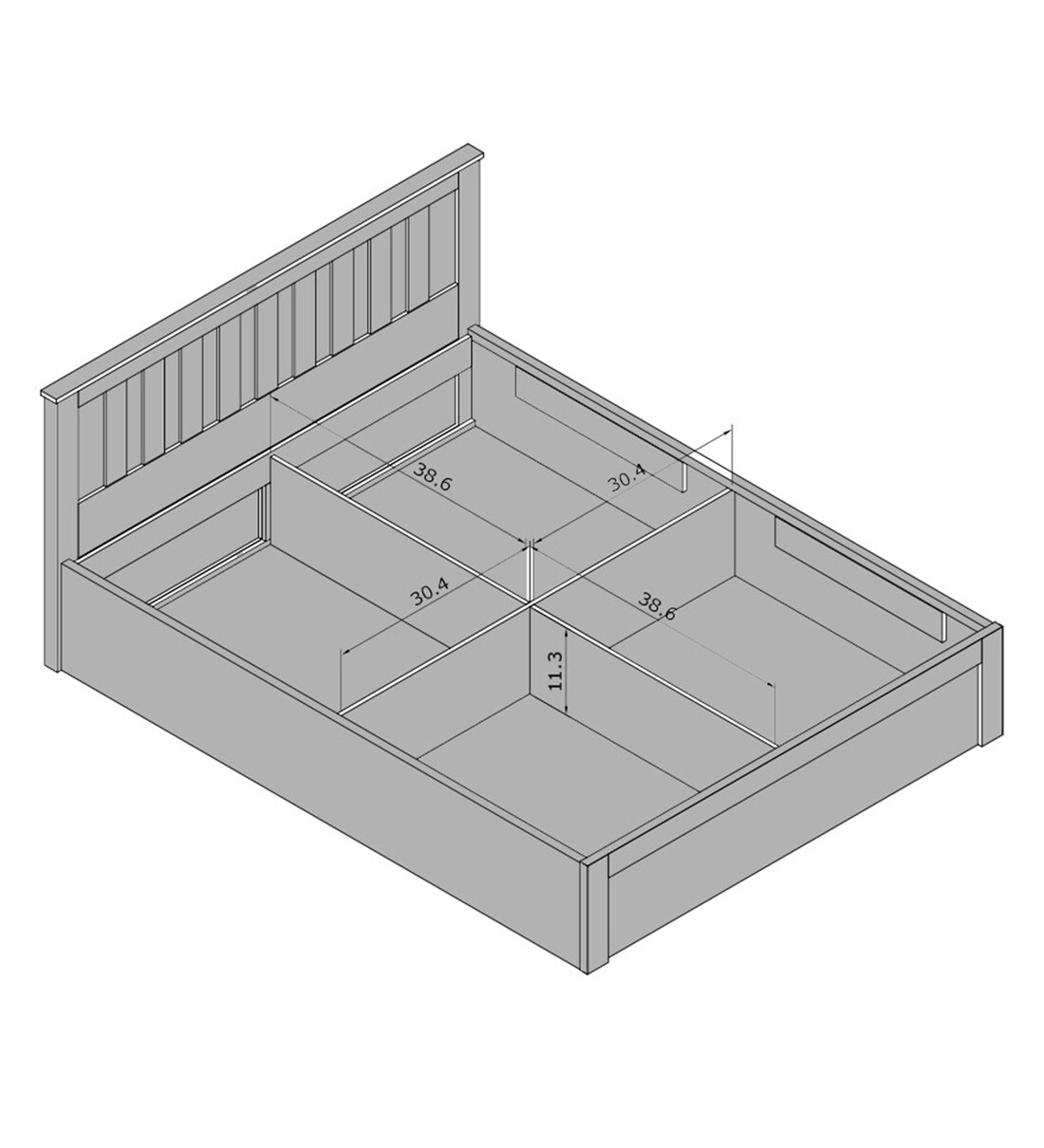 Buy Kosmo Phoenix Queen Size Bed with Storage in Wenge Finish by