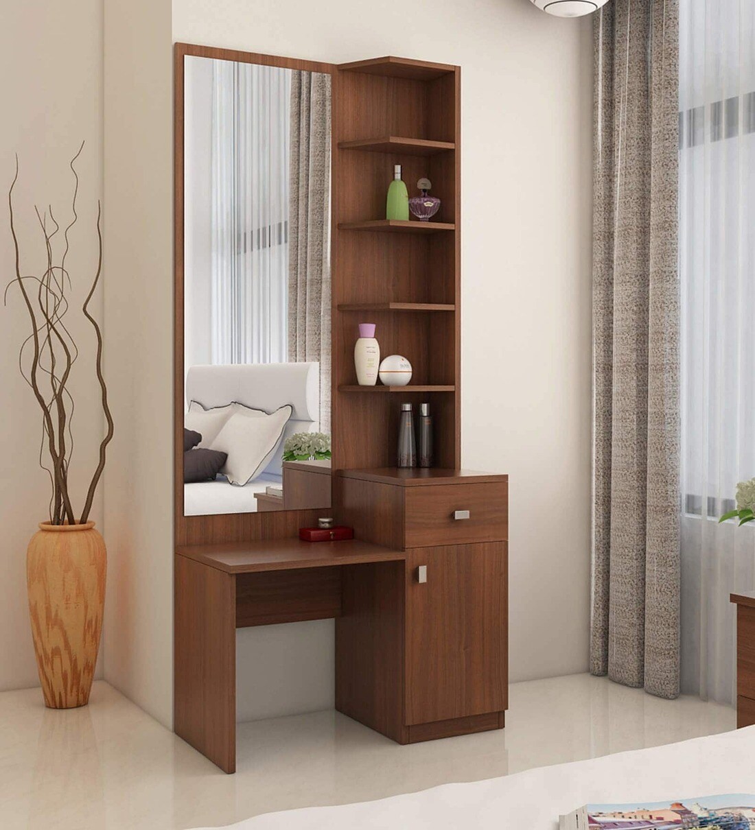 Buy Kosmo Premium Dressing Unit in Walnut Rigato Woodpore Melamine