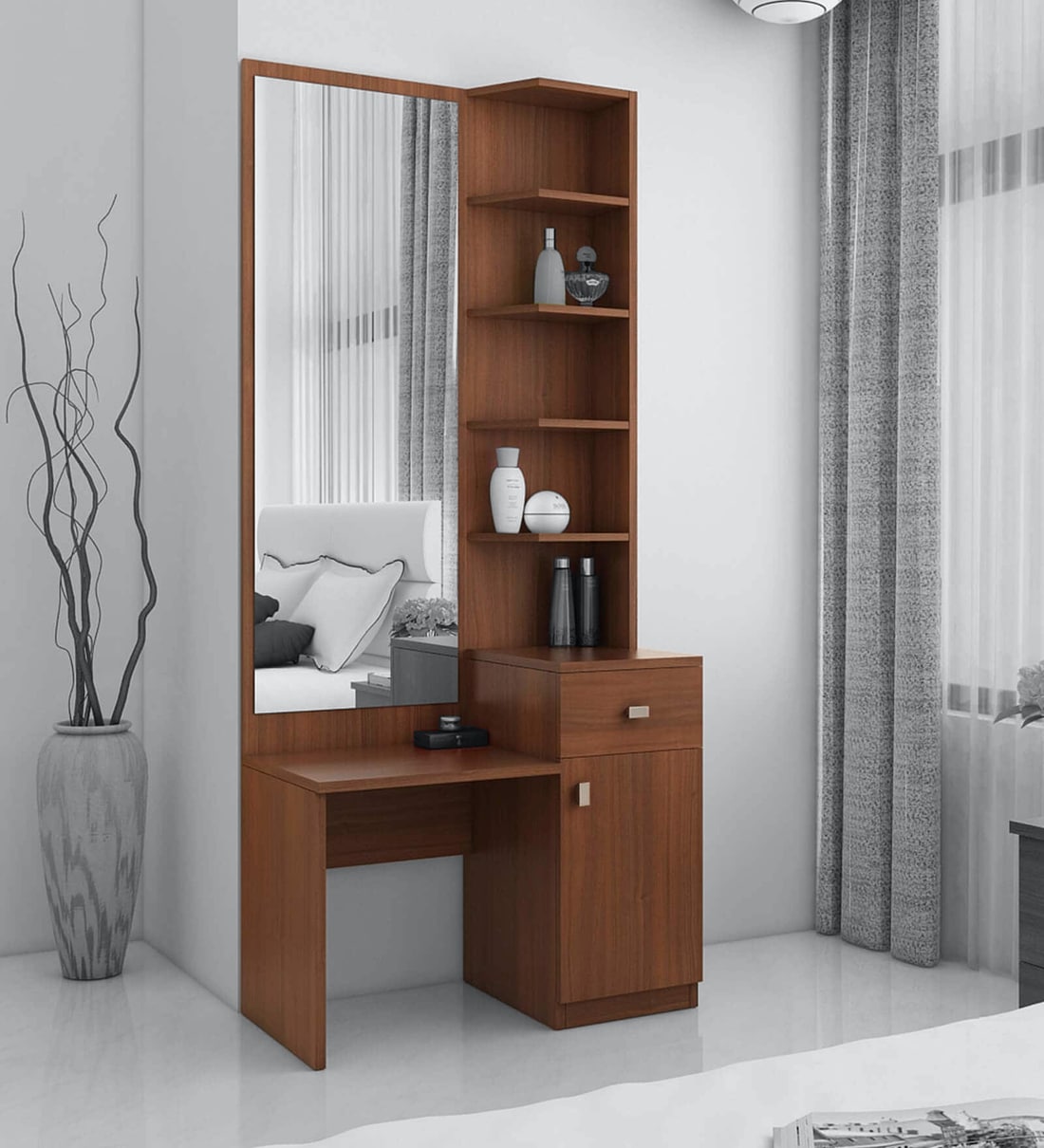 Buy Kosmo Premium Dressing Unit in Walnut Rigato Woodpore Melamine