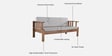 Korai  Solid Wood 3 Seater Sofa In Natural Finish