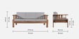 Korai  Solid Wood 3 Seater Sofa In Natural Finish