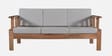 Korai  Solid Wood 3 Seater Sofa In Natural Finish
