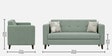 Kosmo  Carlos 2 Seater Sofa In Green Color