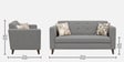 Kosmo  Carlos 2 Seater Sofa In Grey Color