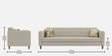 Kosmo Carlos 3 Seater Sofa In Beige Color Kosmo Carlos 3 Seater Sofa In Beige Color