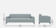Kosmo Datsun 3 Seater Sofa In Pastel Blue Colour Kosmo Datsun 3 Seater Sofa In Pastel Blue Colour