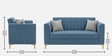 Kosmo Zenith 2 Seater Sofa In Blue Color Kosmo Zenith 2 Seater Sofa In Blue Color