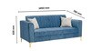 Kosmo Zenith 3 Seater Sofa In Blue Color