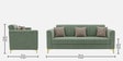 Kosmo Zenith 3 Seater Sofa In Green Color Kosmo Zenith 3 Seater Sofa In Green Color
