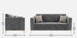 Kosmo Zenith 3 Seater Sofa In Grey Color Kosmo Zenith 3 Seater Sofa In Grey Color