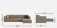 Kosmo Zenith LHS Sofa In Beige Color Kosmo Zenith LHS Sofa In Beige Color