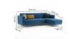 Kosmo Zenith LHS Sofa In Blue Color