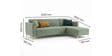 Kosmo Zenith LHS Sofa In Green Color