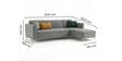 Kosmo Zenith LHS Sofa In Grey Color
