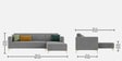 Kosmo Zenith LHS Sofa In Grey Color Kosmo Zenith LHS Sofa In Grey Color