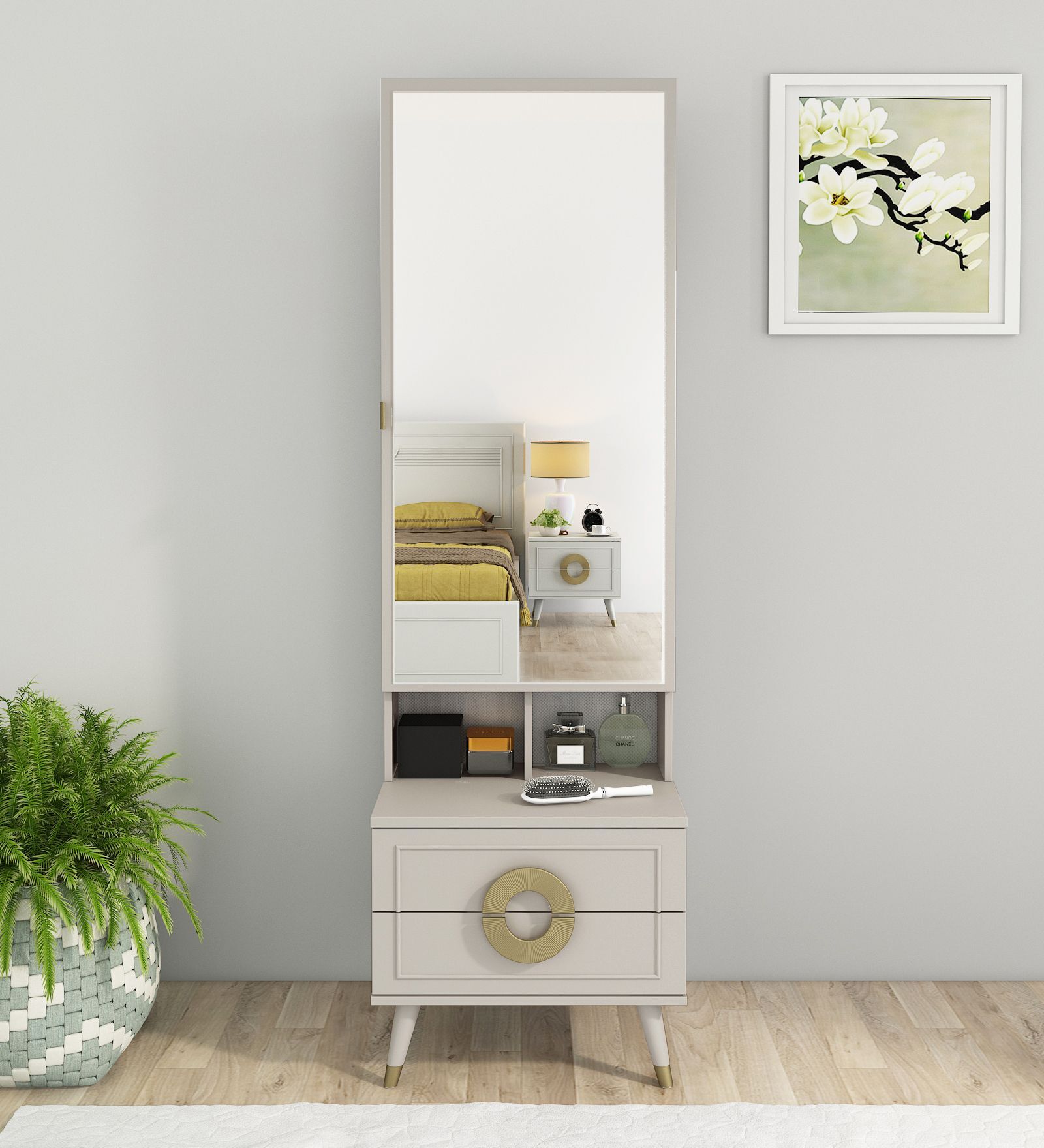 Kosmo Akira Dresser In Pumic Grey Finish