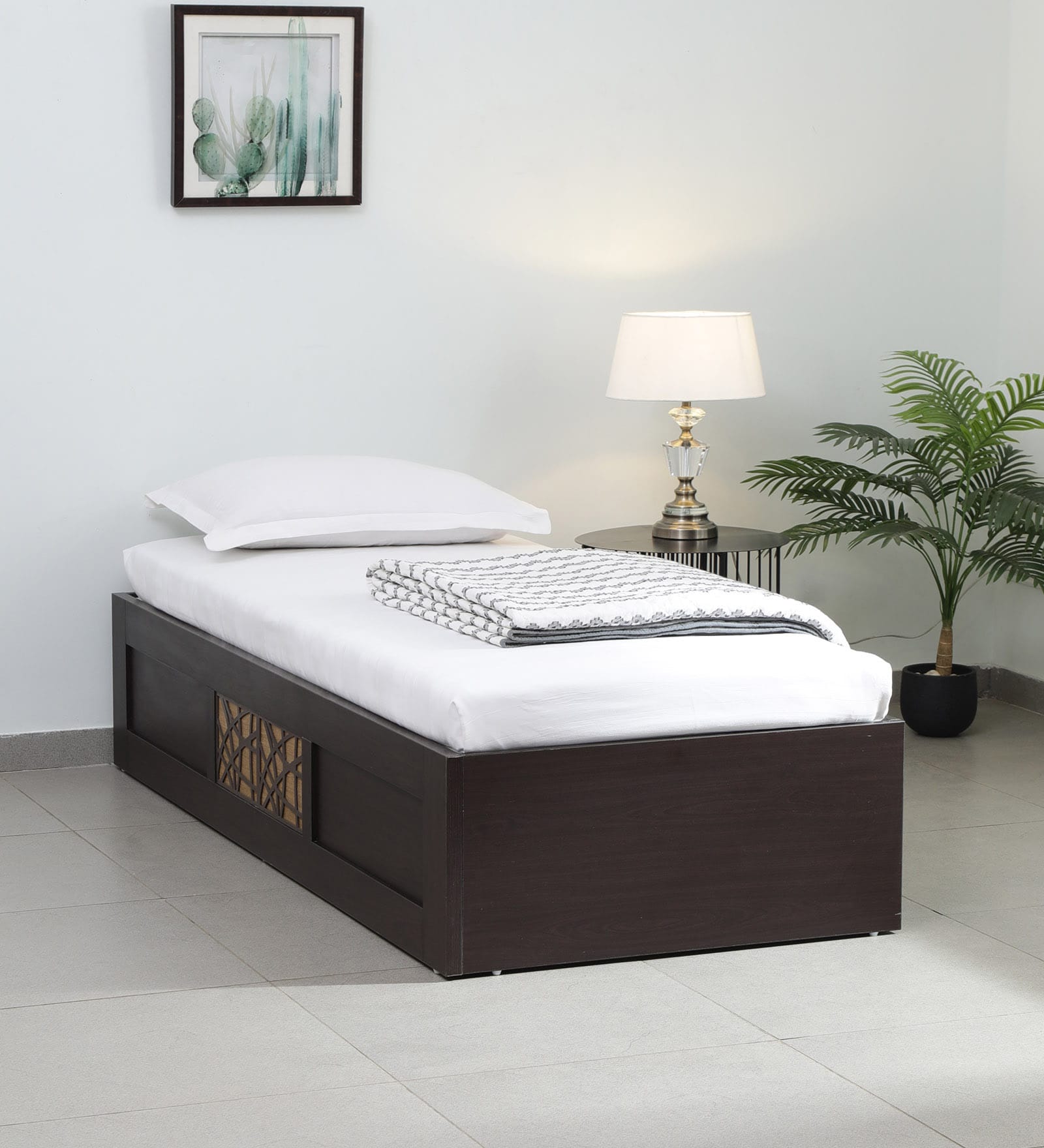 Kosmo Elegant Single Bed in Vermont Melamine Finish with Box Storage