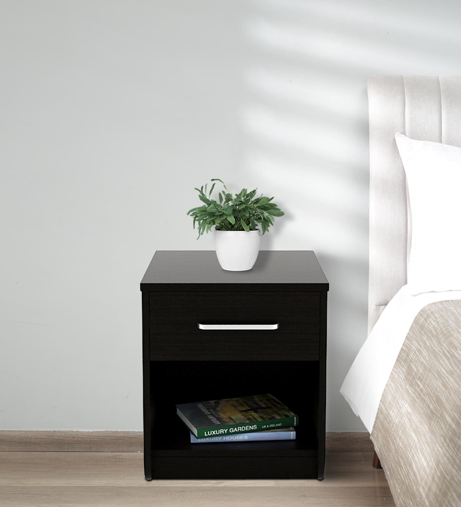 Kosmo Imperial Bedside Table In Natural Wenge Finish