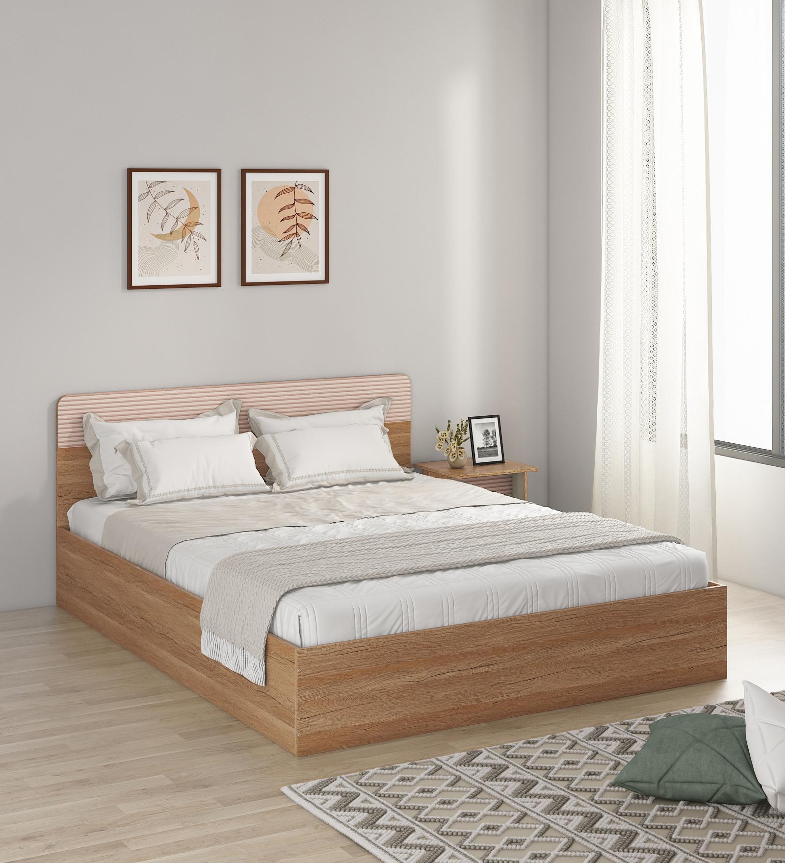 Kosmo Noah Queen Bed In Melamine Finish With Box Storage