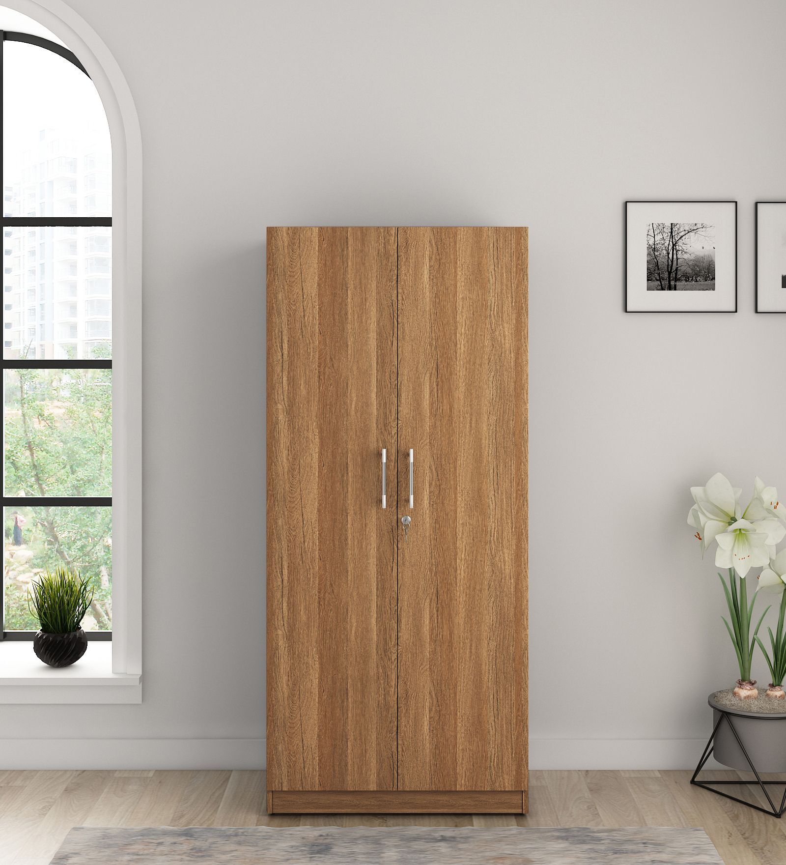 Kosmo Optima Noah 2 Door Wardrobe In Melamine Finish