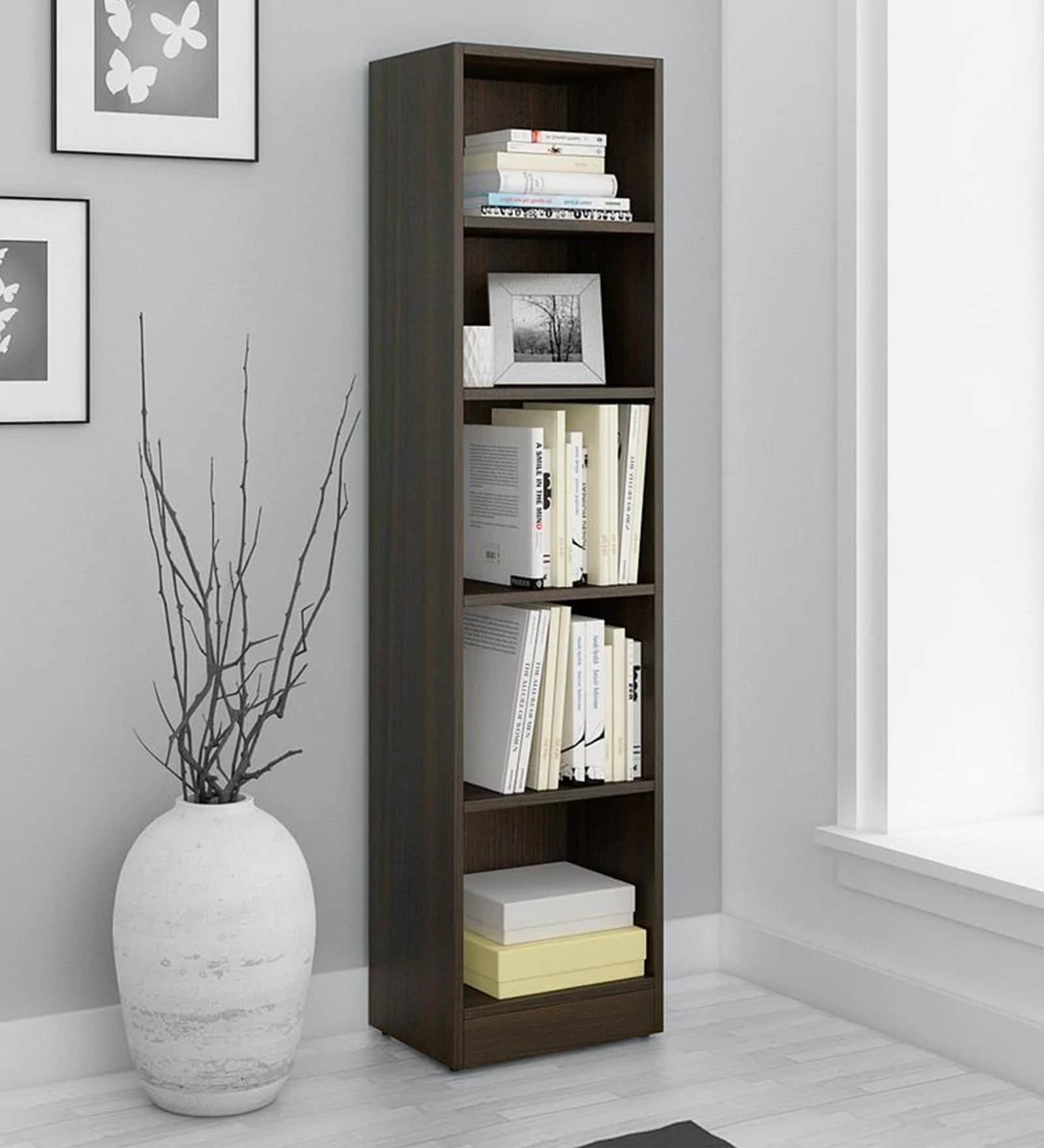 Kosmo Willam Bookshelf In Fumed Oak Finish with 5 Tier