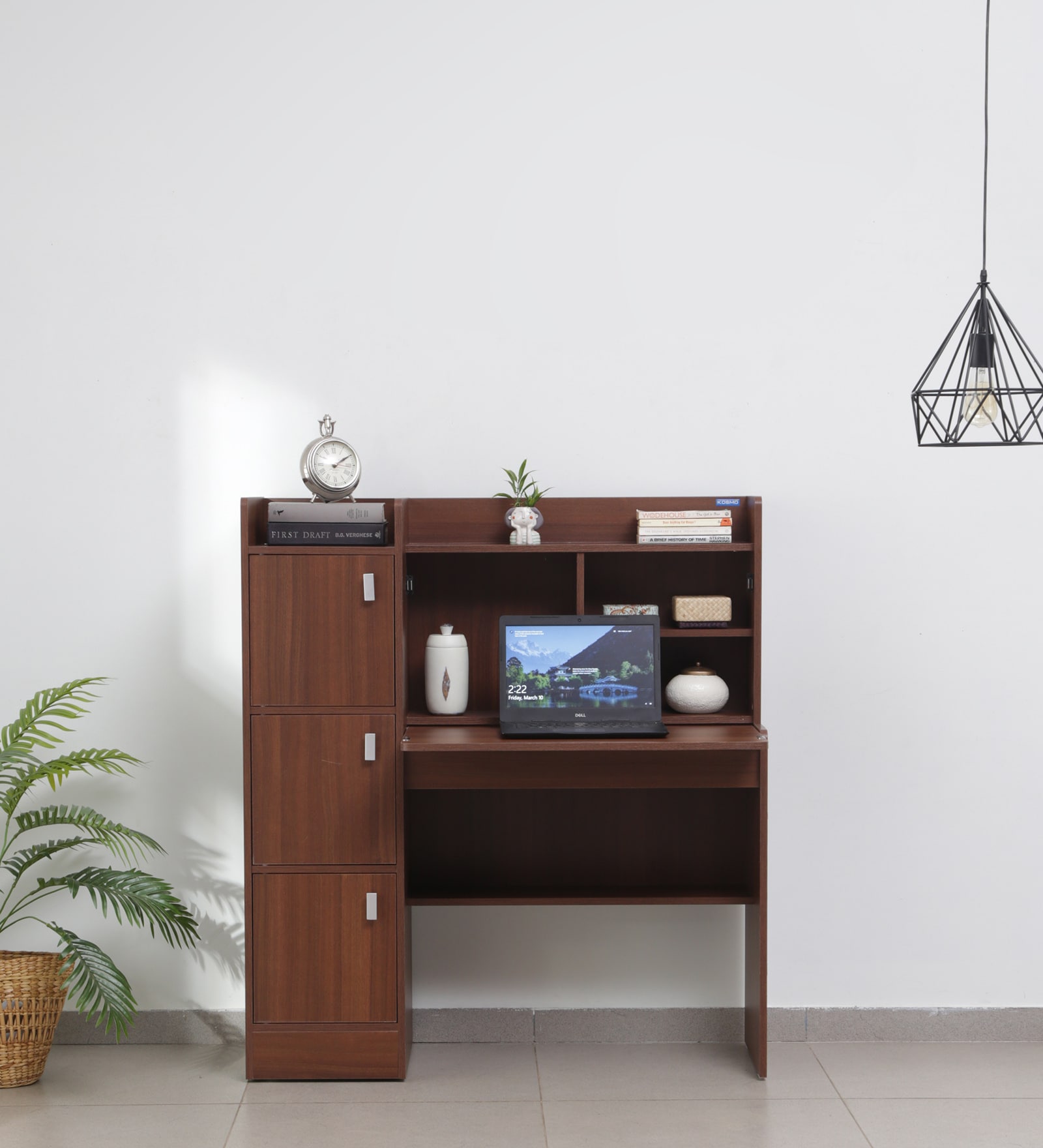 Kosmo Winner Hutch Desk in Rigato Walnut Finish Kosmo Winner Hutch Desk in Rigato Walnut Finish