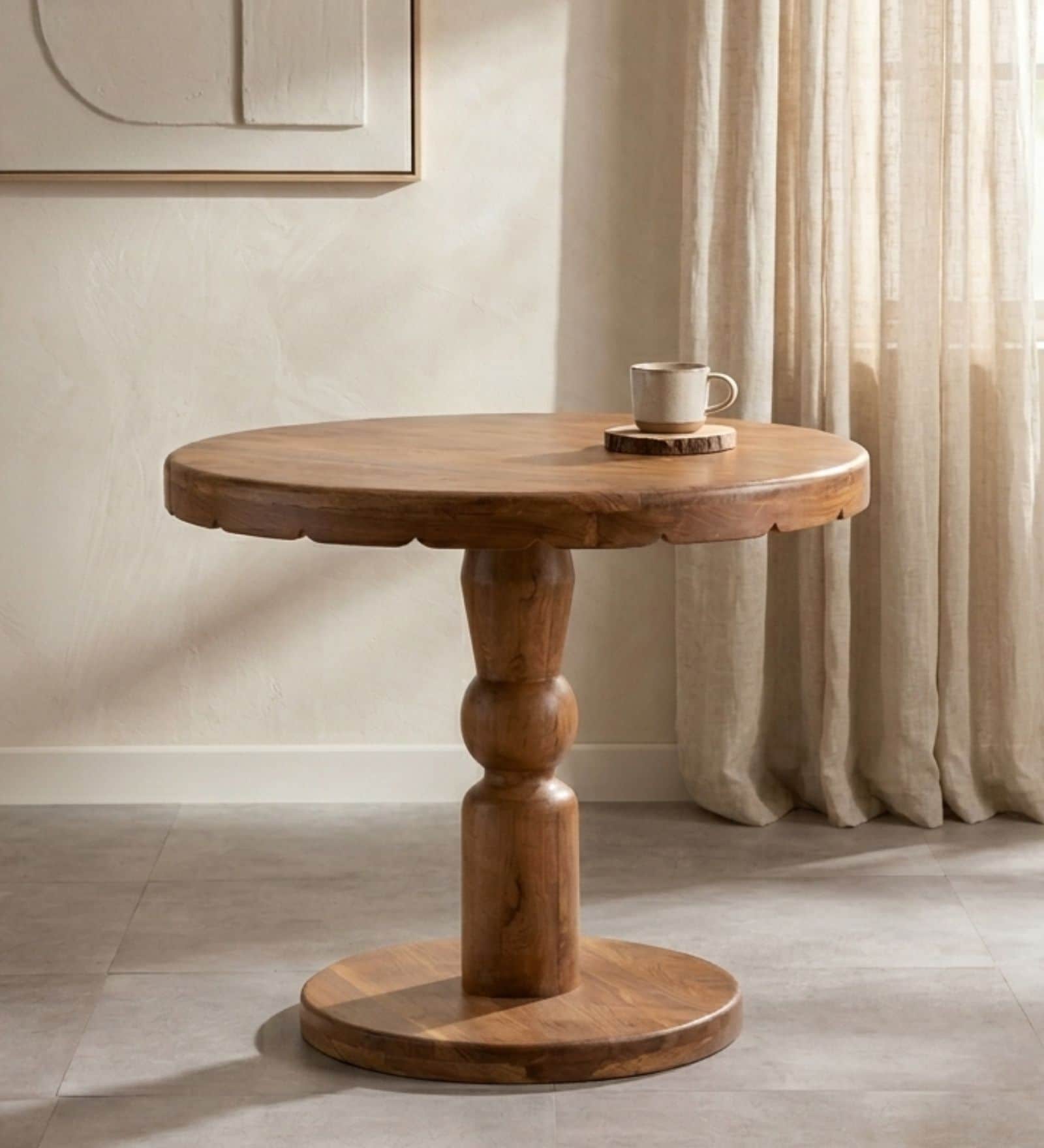 Kovil 4 Seater Dining Table In Natural Acacia Wood Finish