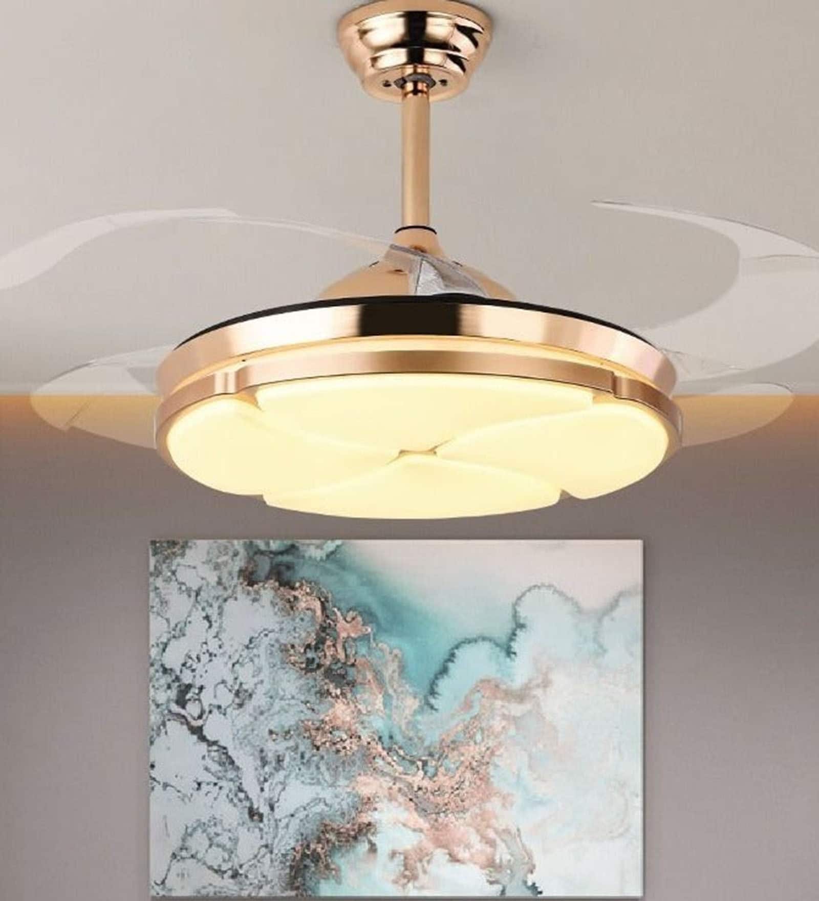 Kovo Smart Fan Gold Metal + Acrylic , Google & Alexa Remote & App Control