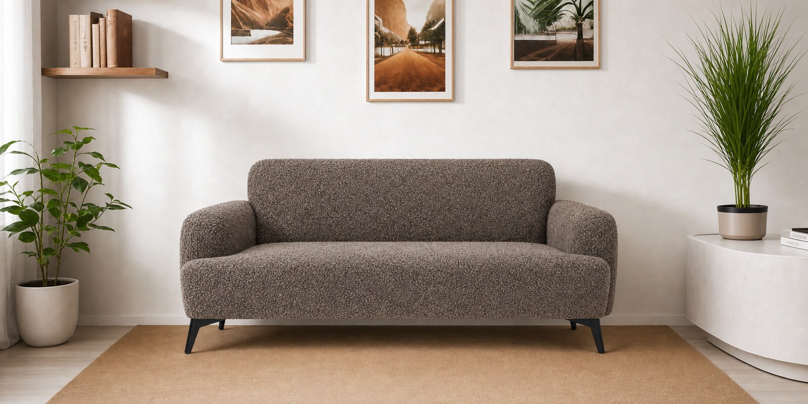 Kosmo Datsun 2 Seater Sofa In Taupe Brown Colour