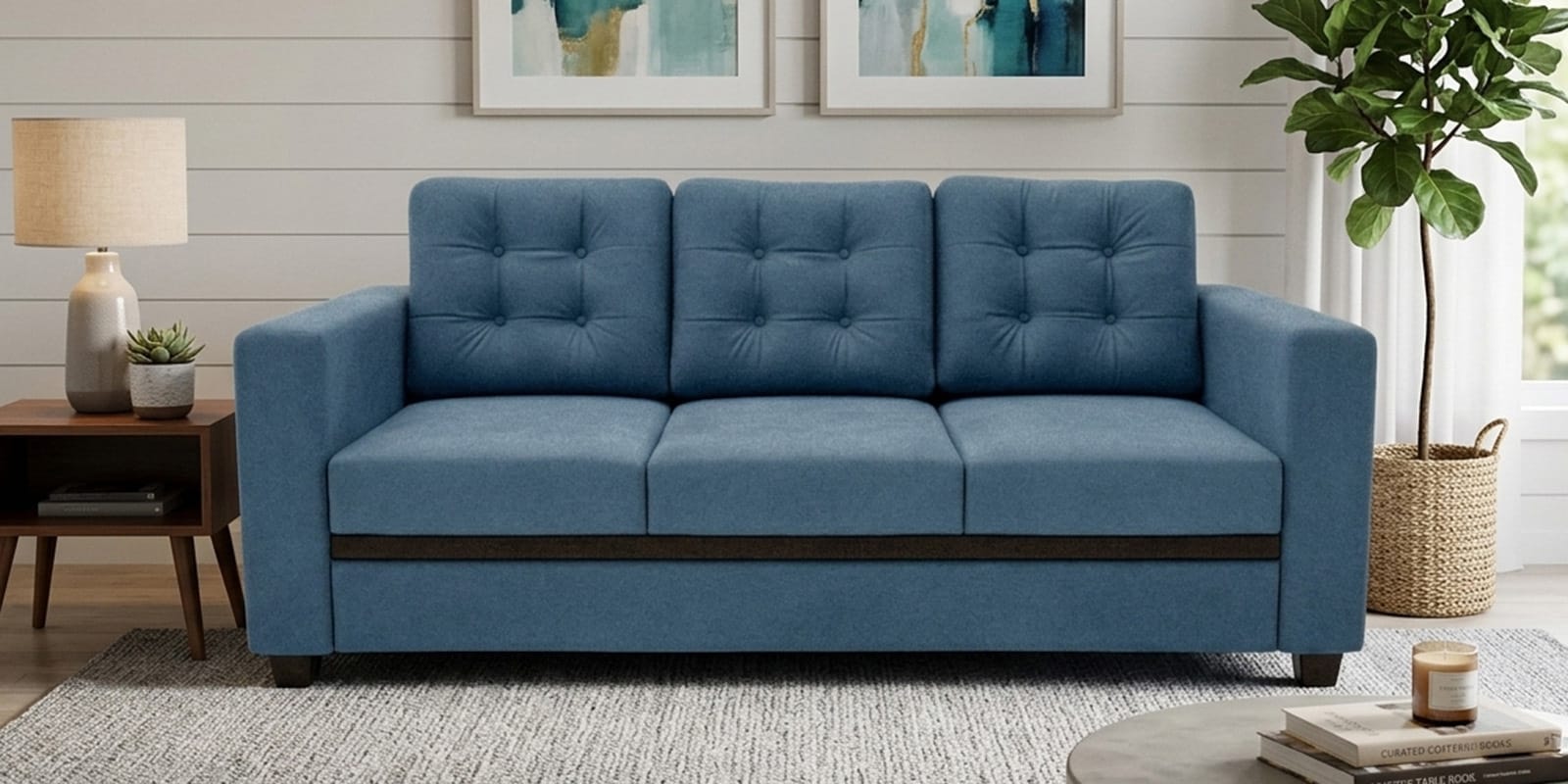 Kosmo Montessa 3 Seater Sofa In Blue Color