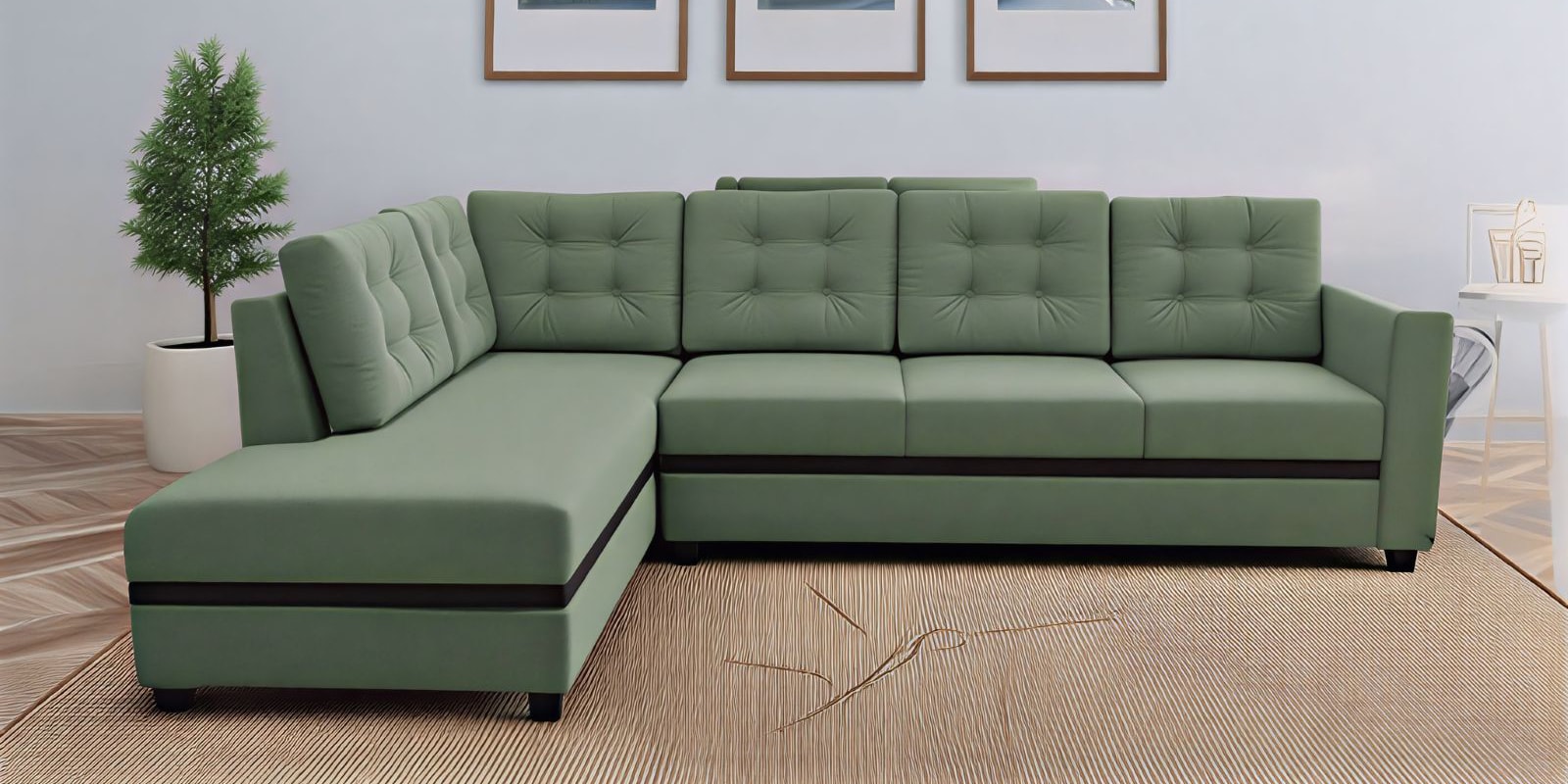 Kosmo Montessa RHS Sofa In Green Color