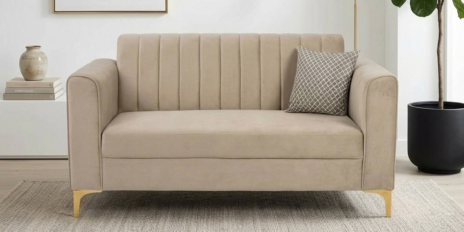 Kosmo Zenith 2 Seater Sofa In Beige Color