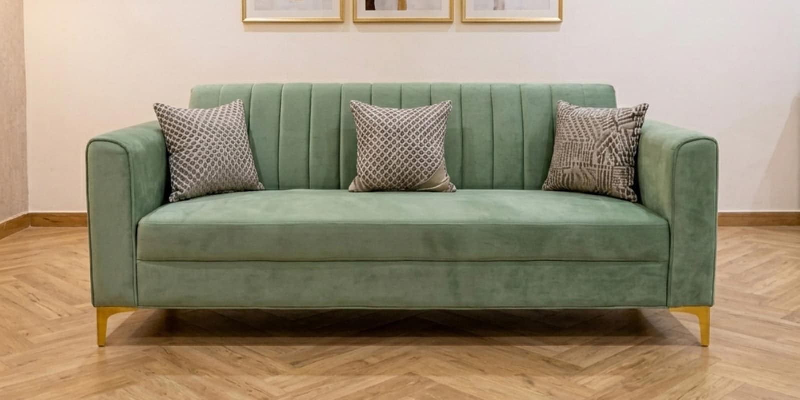 Kosmo Zenith 3 Seater Sofa In Green Color